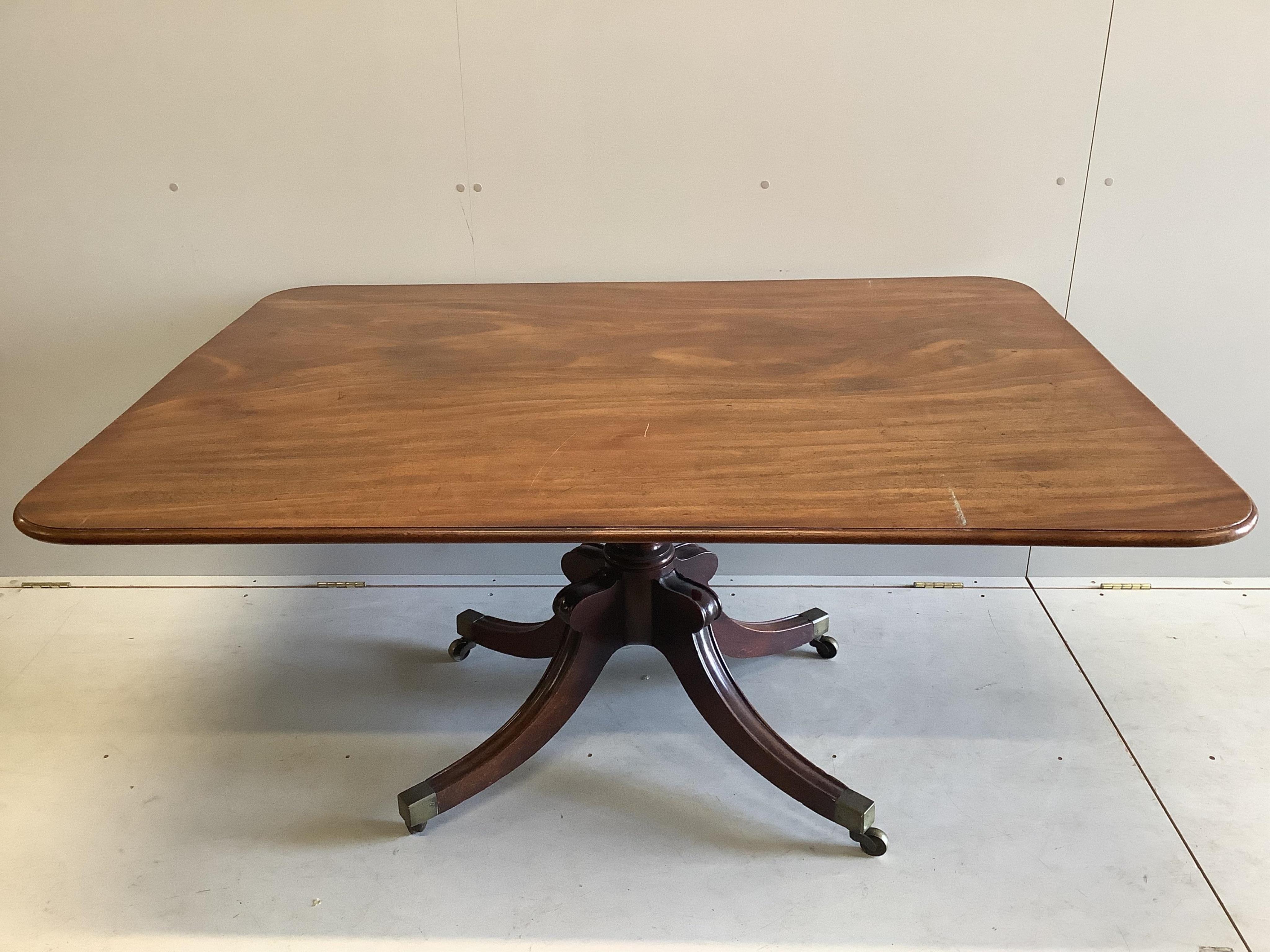 A George IV mahogany rectangular top breakfast table, width 153cm, depth 112cm, height 70cm